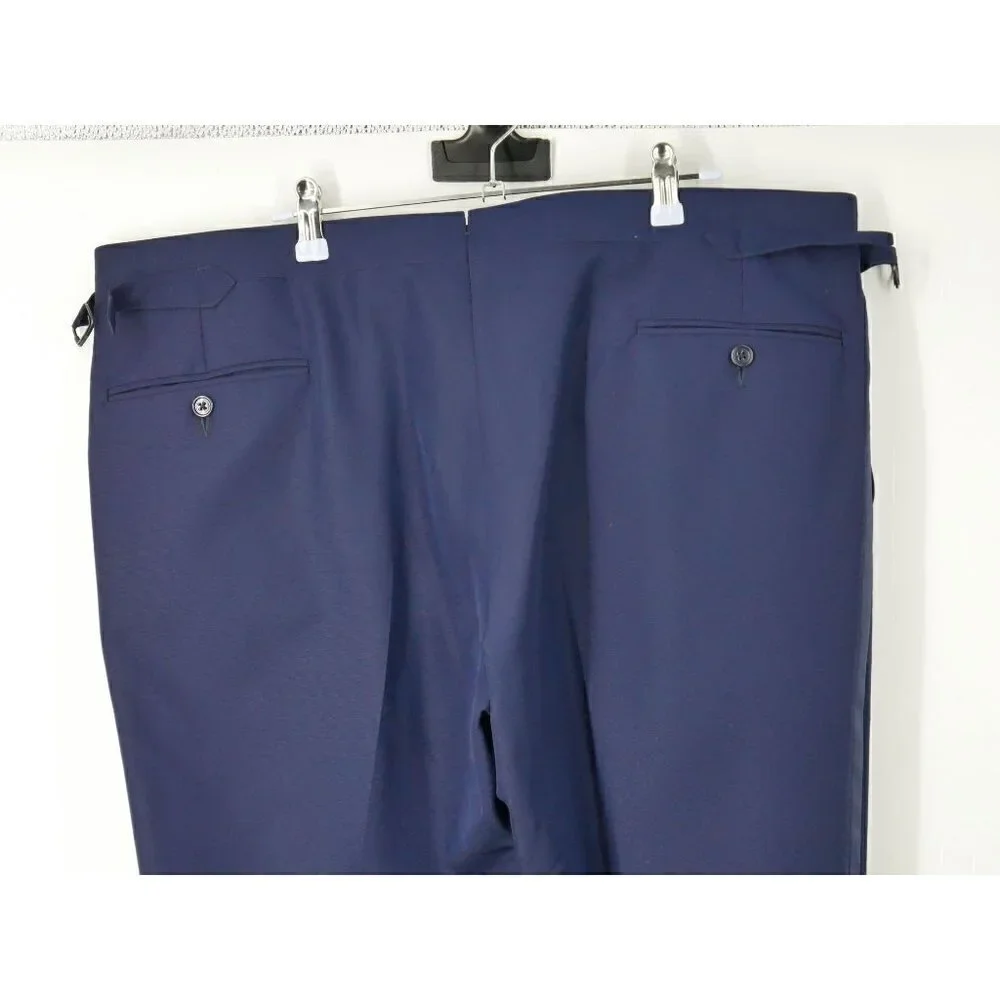 NWT Ralph‎ Lauren Fairbanks Tuxedo Wool Slim Fit Pants Navy Blue 46R